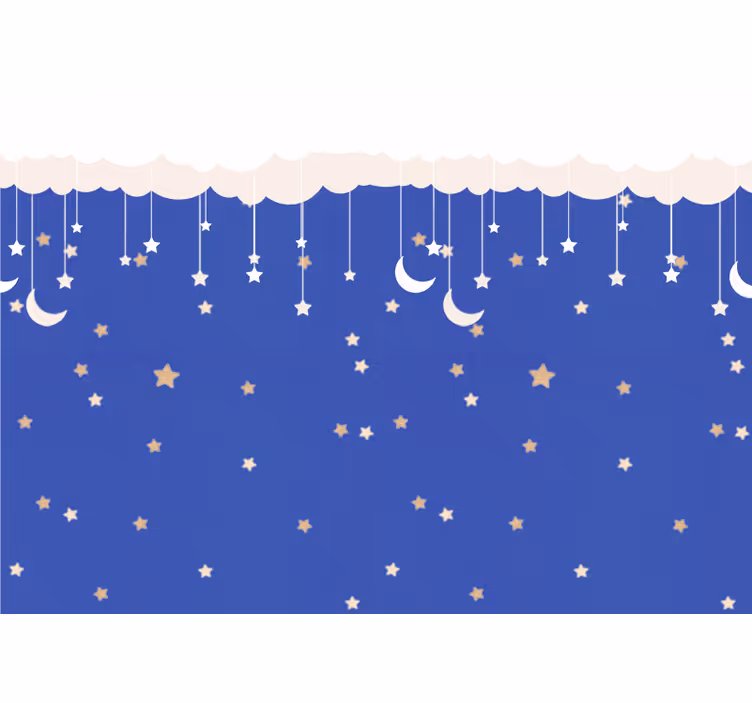 Mural de parede infantil aventura no céu noturno - TenStickers