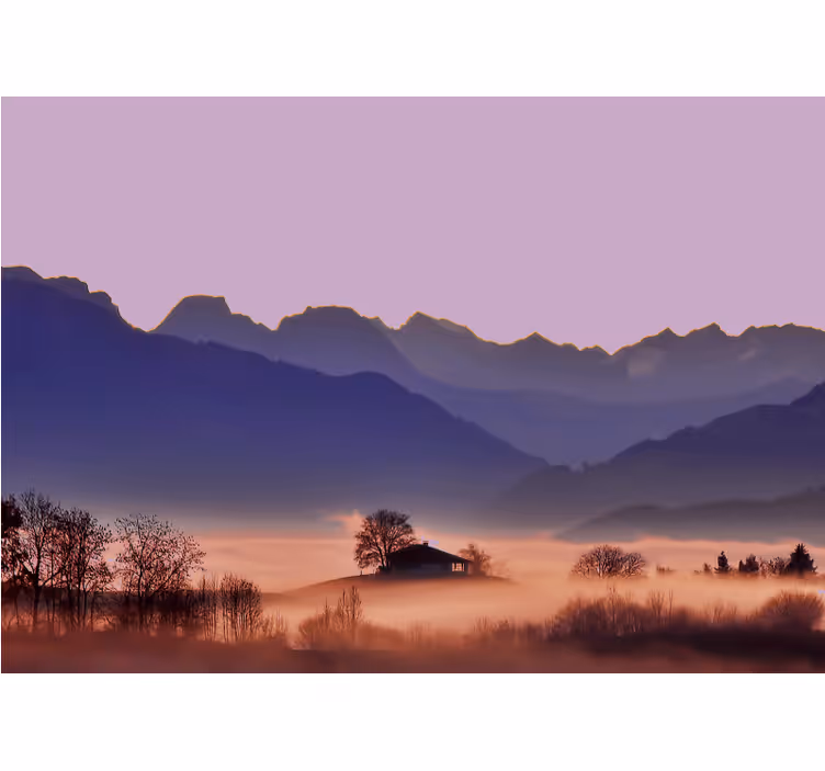 Fotomurais de paisagens paisagem de montanha tranquila - TenStickers