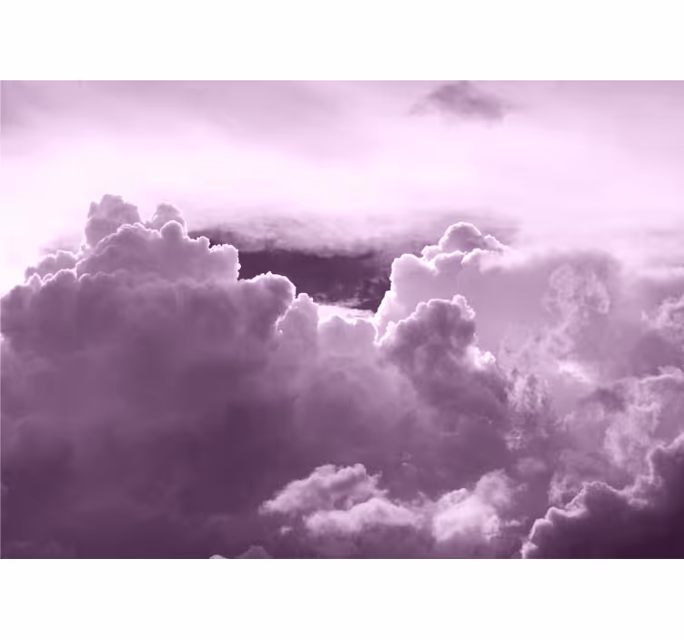 Mural de parede céu formação de nuvens roxas - TenStickers