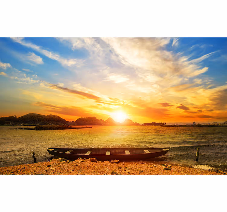 Fotomurais de paisagens reflexão do pôr do sol sereno - TenStickers