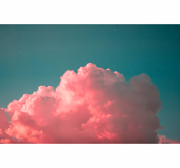 Mural de parede céu nuvens rosas sonhadoras - TenStickers