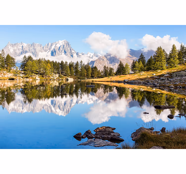 Fotomurais de paisagens reflexão de montanhas - TenStickers