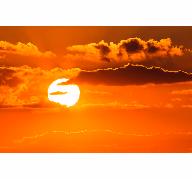 Mural de parede céu pôr do sol sobre nuvens - TenStickers