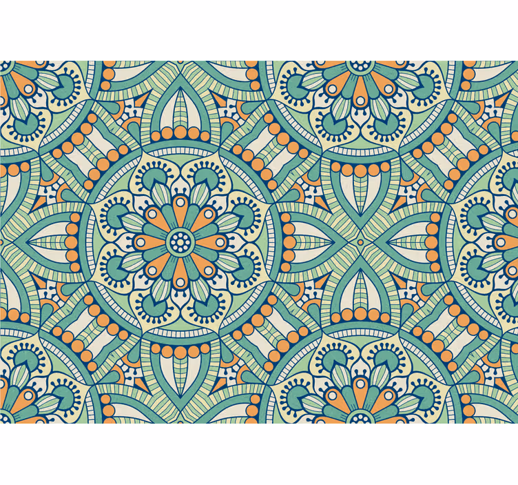Mural de parede padrões e texturas motivo floral intricado - TenStickers