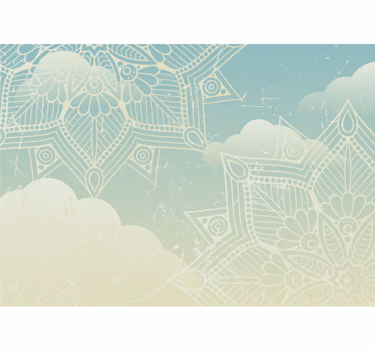 Mandala nuvens céu sépia fotomural de parede - TenStickers