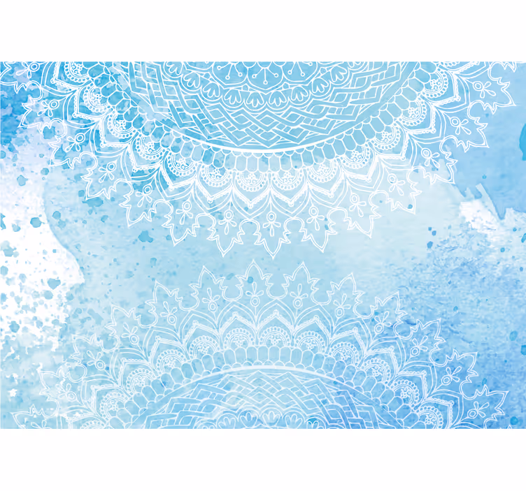 fotomural de parede de arte de mandala boêmia azul - TenStickers
