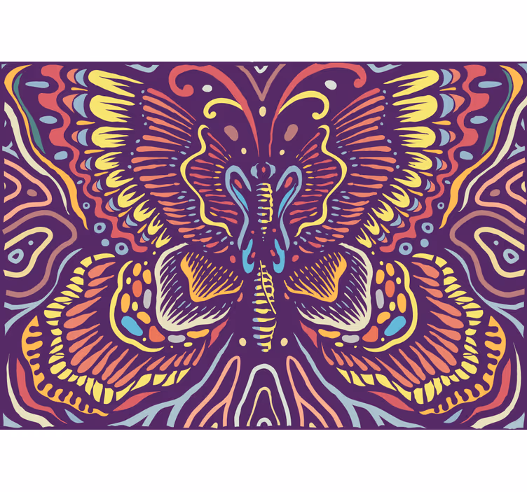 Mural de parede animais arte de borboleta colorida - TenStickers