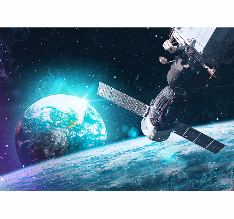 Mural de parede espaço naves espaciais em órbita terrestre - TenStickers
