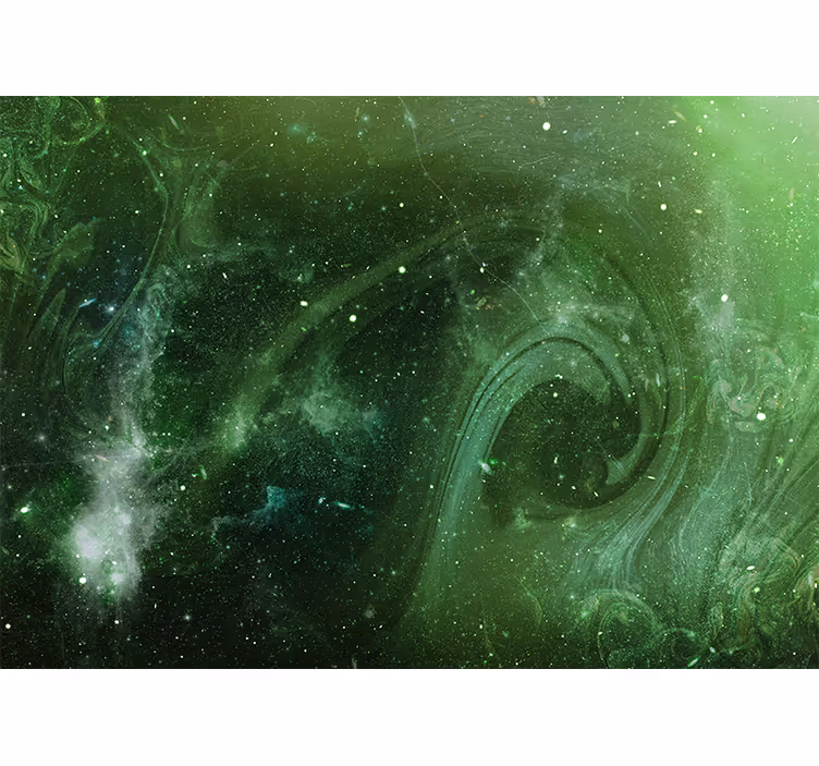 Mural de parede espaço redemoinho verde cósmico - TenStickers