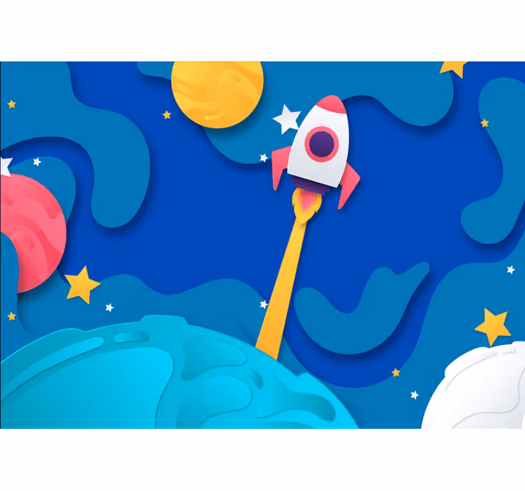 Mural de parede fantasía aventura do lançamento de foguetes - TenStickers