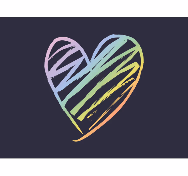 Mural de parede amor com design de coração arco-íris - TenStickers