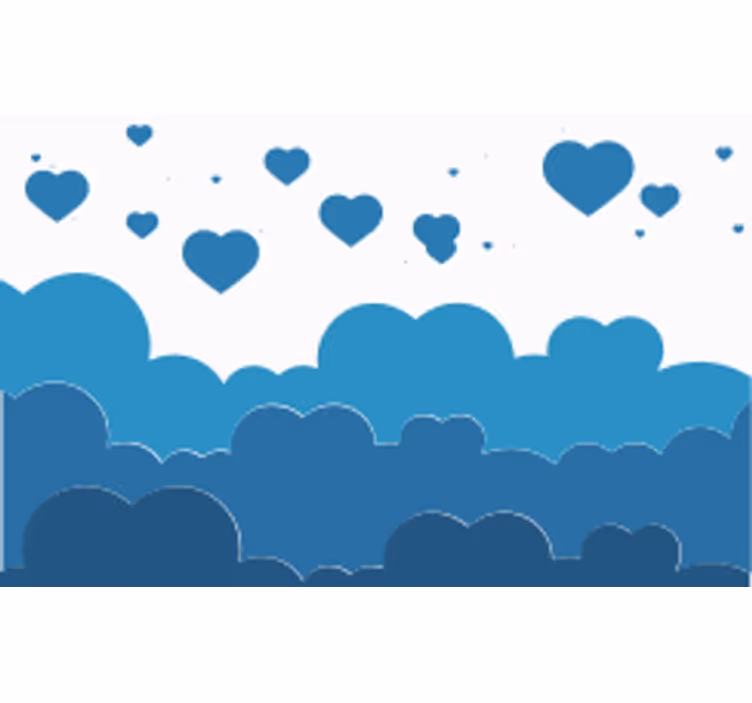 Mural de parede amor nuvens e corações - TenStickers