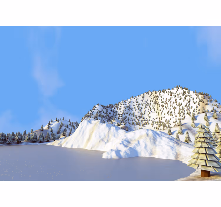 Fotomurais de paisagens cena de montanha no inverno - TenStickers