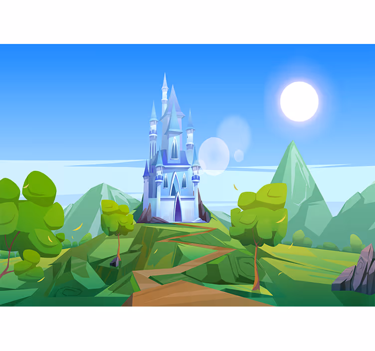 Mural de parede fantasía paisagem encantadora de castelo - TenStickers