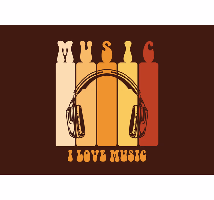 Mural de parede música gráfico de fones de ouvido - TenStickers