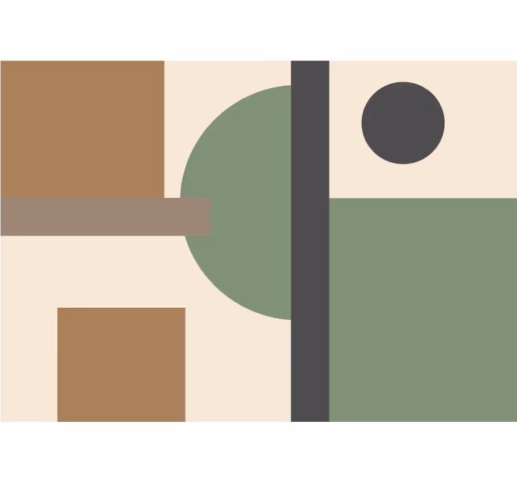 Mural de parede abstrato com organização geométrica - TenStickers