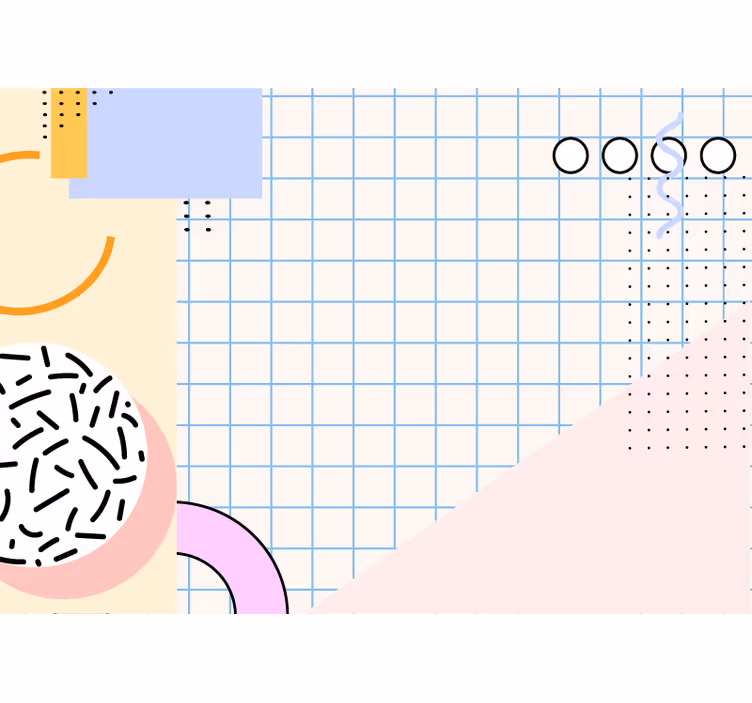 Mural de parede abstrato configuração de formas geométricas - TenStickers
