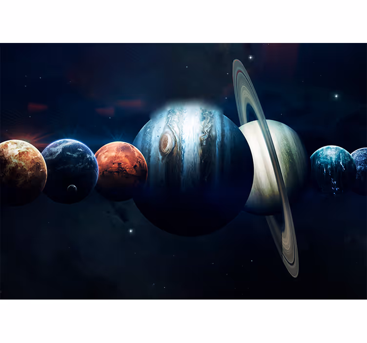 Mural de parede espaço planetas em órbita - TenStickers