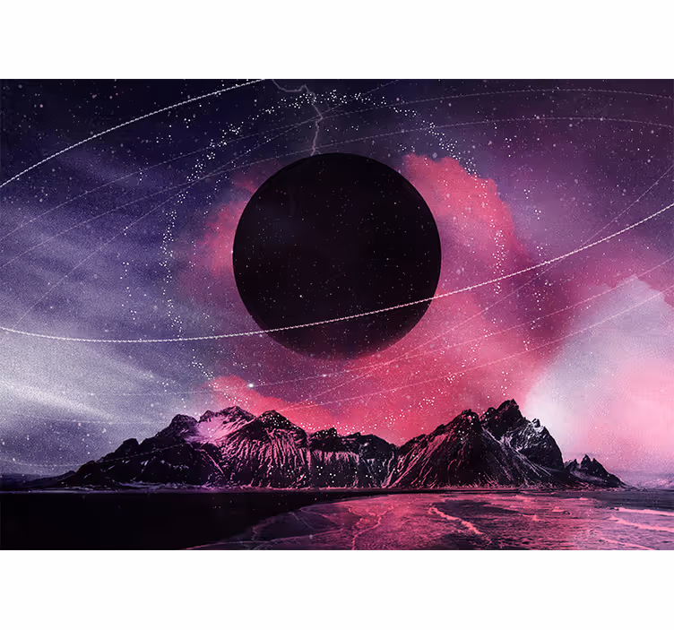 Mural de parede espaço planeta negro cósmico - TenStickers