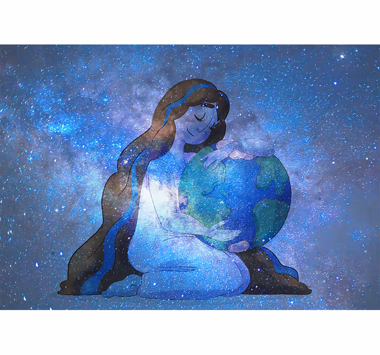 Mural de parede espaço abraçando o planeta terra - TenStickers
