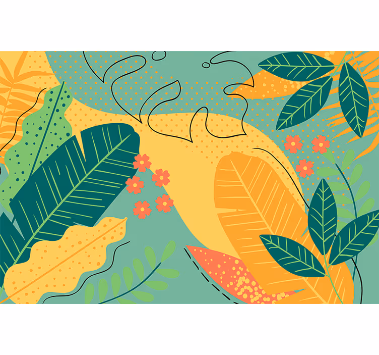 Fotomurais flores Folhas de laranja modernas - TenStickers