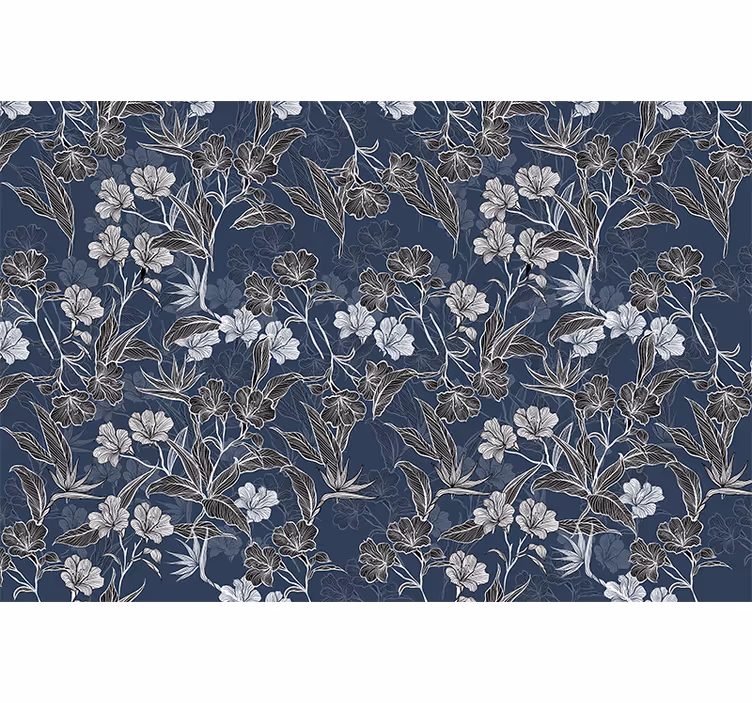 Fotomurais flores Branco e preto - TenStickers