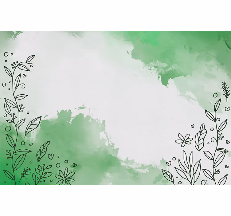 Mural de parede natureza arte em linha botânica - TenStickers