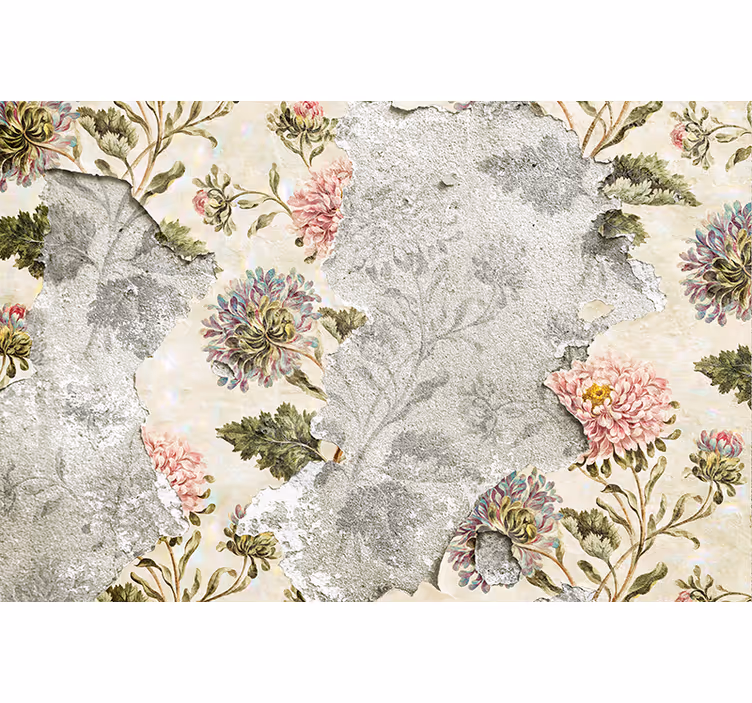 Fotomurais flores padrão floral vintage - TenStickers