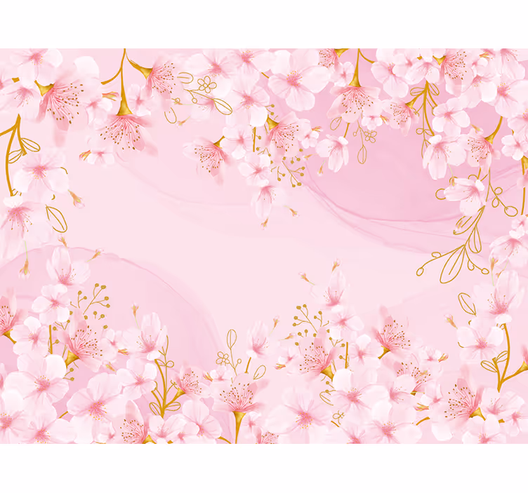 Fotomurais flores Flores de cerejeira em aquarela vintage - TenStickers