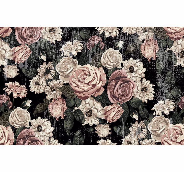 Fotomurais flores explosão floral vintage - TenStickers