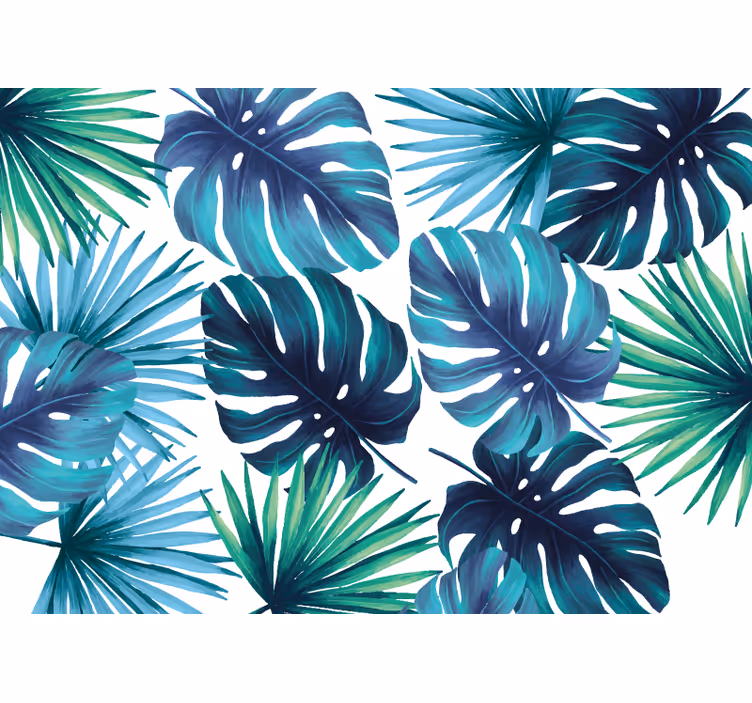 Mural de parede natureza arte de folhas tropicais - TenStickers