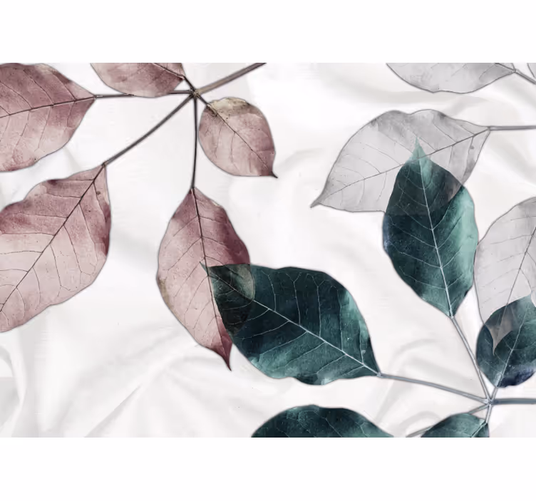 Fotomurais flores com motivos de folhas sutis - TenStickers
