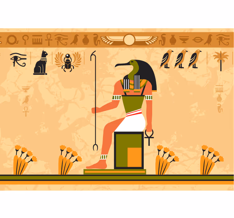 Mural de parede animais deus egípcio thoth - TenStickers