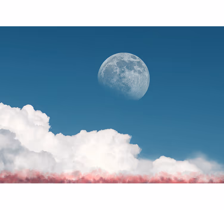 Mural de parede céu visão de nuvens lunares - TenStickers