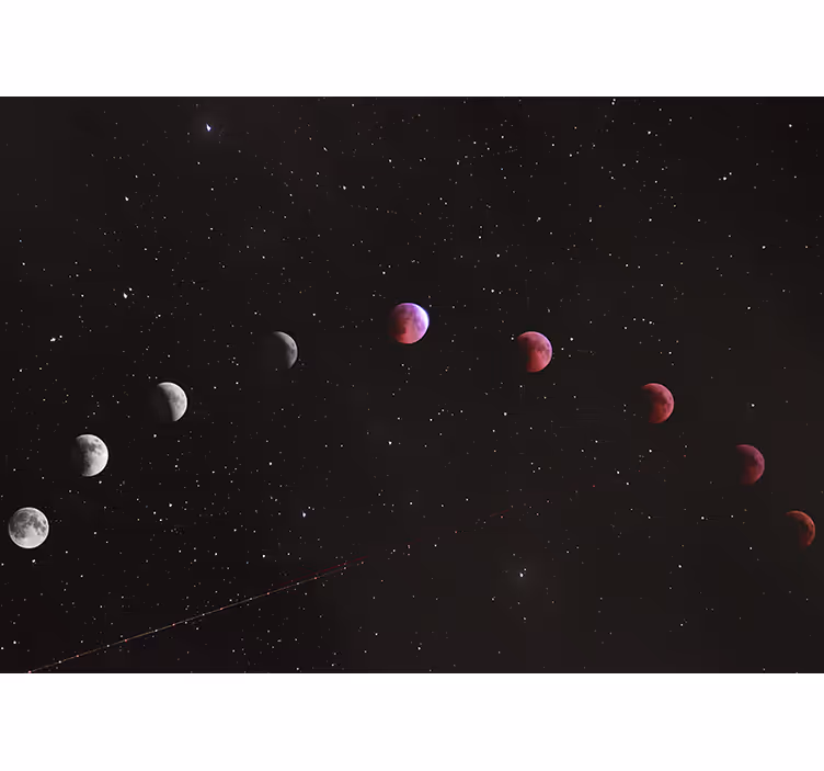 Mural de parede espaço fases da lua - TenStickers