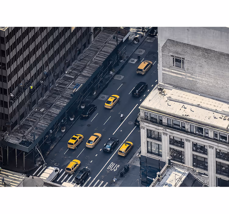 Mural de parede Nova York táxis amarelos ocupados - TenStickers