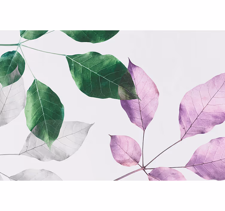 Mural de parede natureza com acentos botânicos folhosos - TenStickers