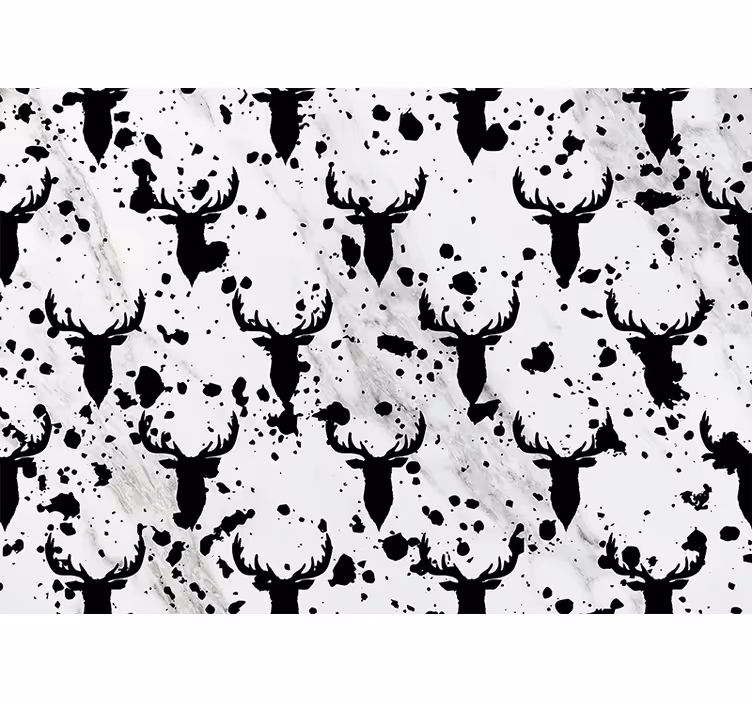 Mural de parede animais padrão de silhueta de cervo - TenStickers