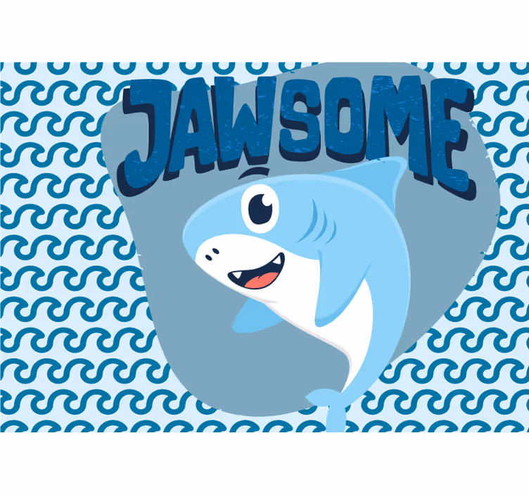 Mural de parede infantil personagem tubarão jawsome - TenStickers