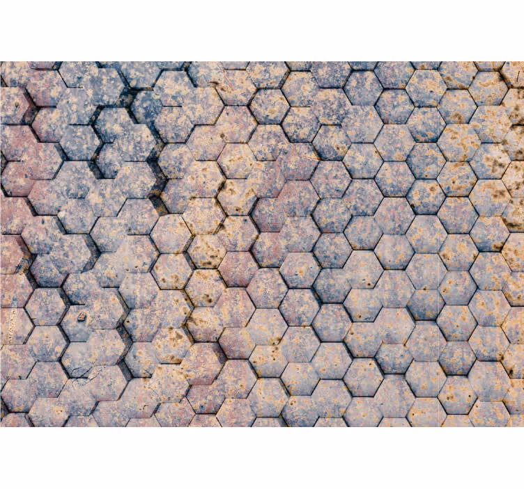 Fotomurais texturas e padrões padrão de pedra hexagonal - TenStickers