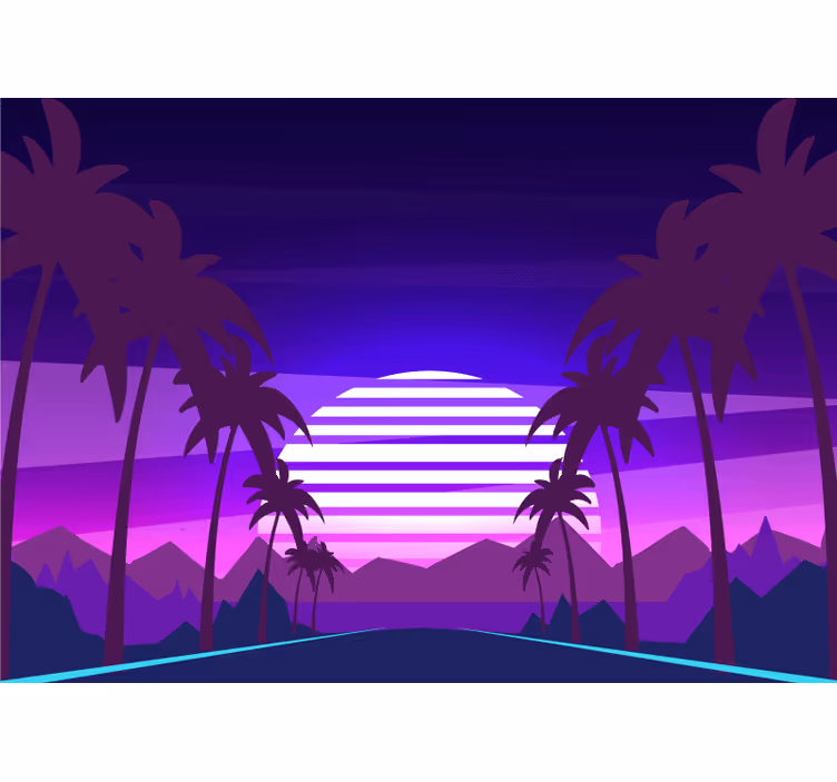 Fotomurais de paisagens refúgio do pôr do sol tropical - TenStickers
