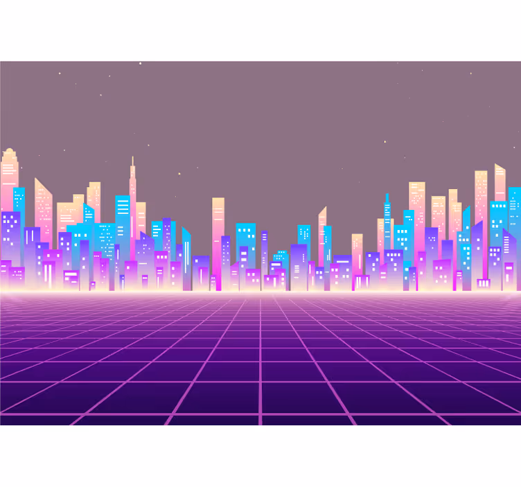 Fotomurais cidades e países paisagem urbana futurista - TenStickers