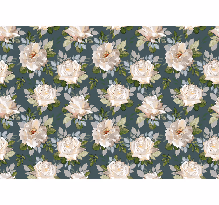 Fotomurais flores padrão floral de rosas - TenStickers