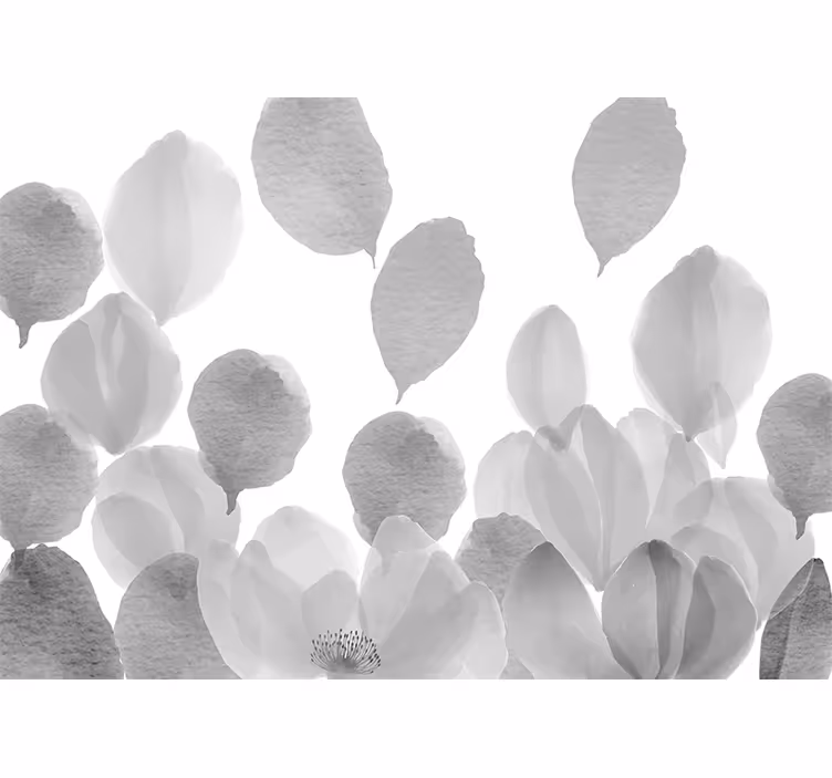 Mural de parede papoilas com design de folhas elegantes - TenStickers