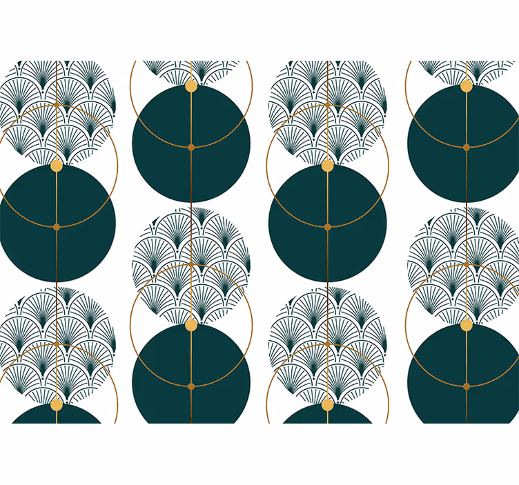 Fotomurais texturas e padrões padrões de leque geométrico - TenStickers