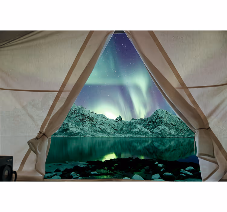 Fotomurais de paisagens vista da aurora boreal - TenStickers
