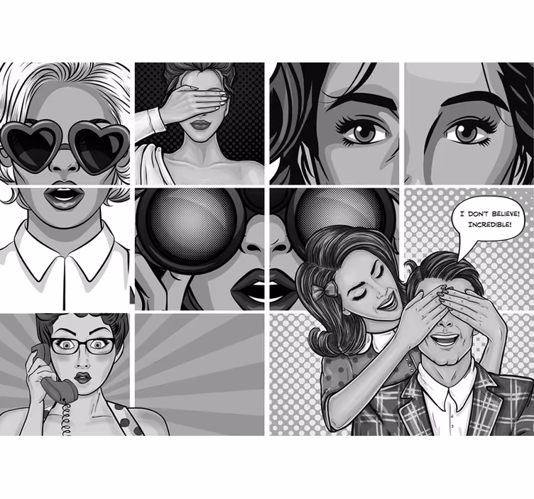 Mural de parede arte expressões de pop art - TenStickers