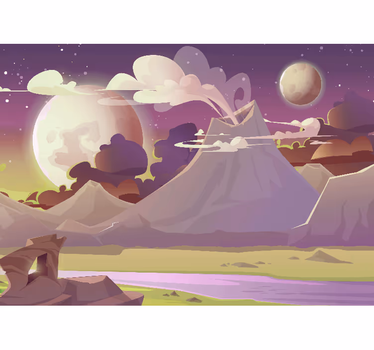 Mural de parede fantasía cena de montanha fantástica - TenStickers