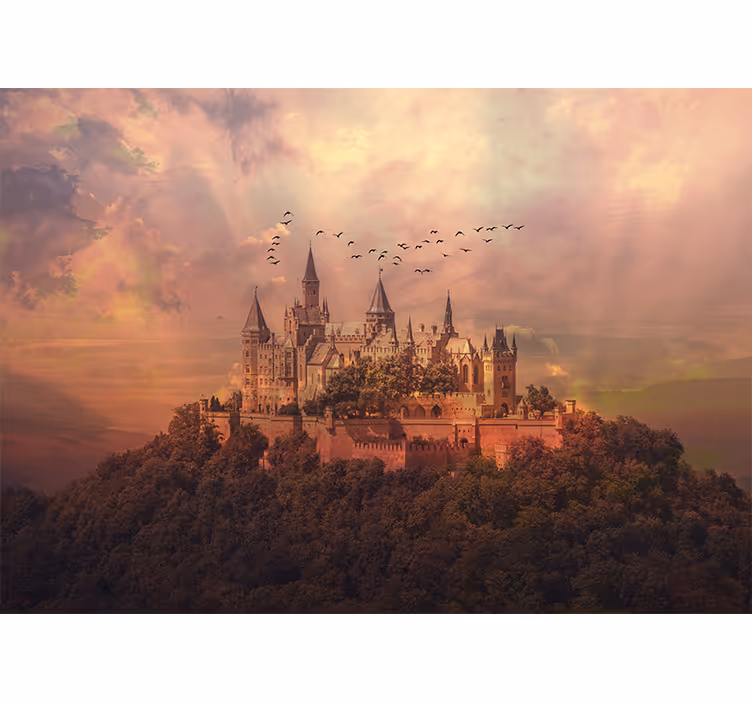 Mural de parede fantasía paisagem de castelo majestoso - TenStickers