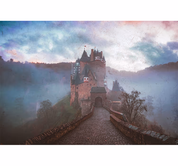Fotomurais cidades e países paisagem do castelo místico - TenStickers